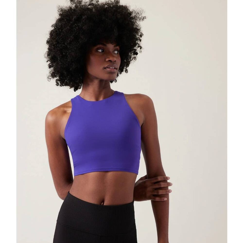 NWT Athleta Conscious Crop Bra - LARGE A-C - noble blue - LARGE A/C